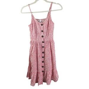 Japna Women's Red Floral Spaghetti Strap Dress Mini‎ Size Small